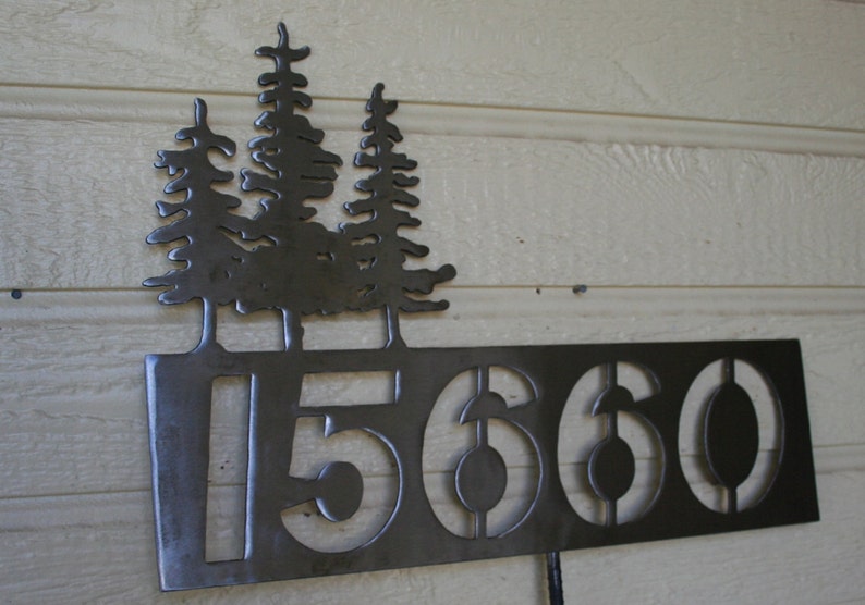 pine-tree-art-pine-tree-address-sign-pine-tree-sign-metal-etsy