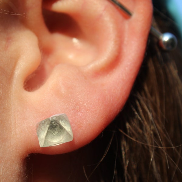 •IO• fluorite + silver earrings main image 1