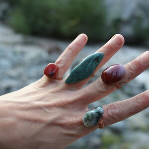 Electroformed Copper Gemstone Rings