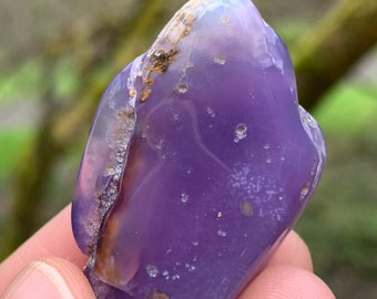 Super Rare Unique Speckled Holly Blue Agate Chalcedony Tumbled Specimen From Oregon