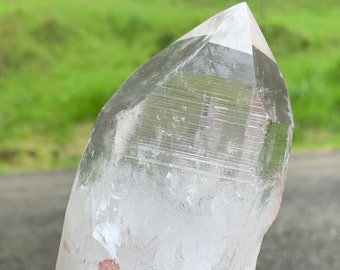 Huge Terminated Lemurian Seed Diamantina Laser Quartz Crystal with Red Inclusion
