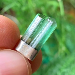 Green Tourmaline Capped Pendant image 1
