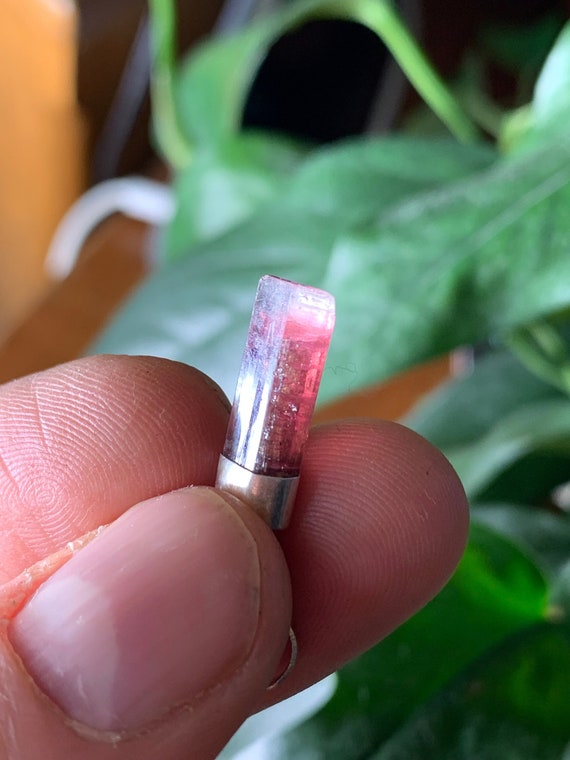 Pink Tourmaline Capped Pendant