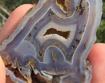 A+ Grade Holly Blue Agate: Oregon Chalcedony, Polished Face