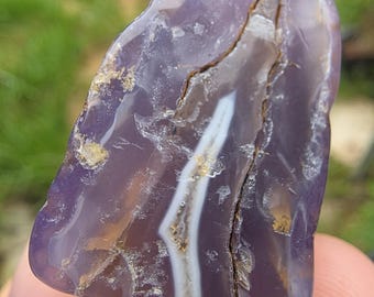 Gepolijste gestreepte hulstblauwe agaat-chalcedoon uit Oregon