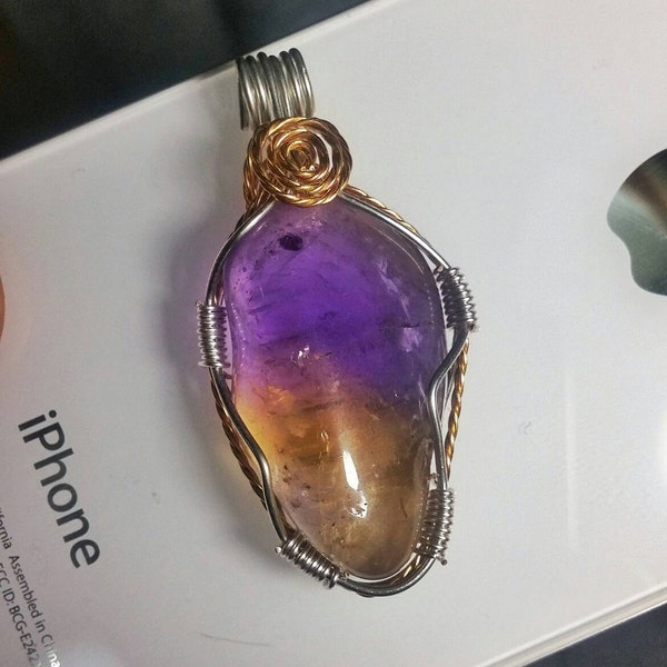 Ametrine Wire Wrapped Pendant