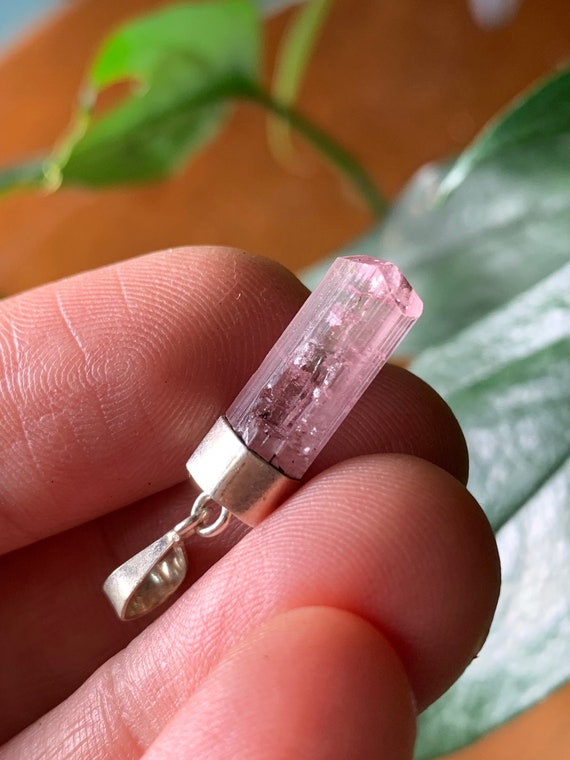 Pink Tourmaline Capped Pendant