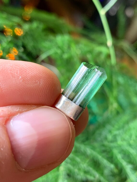 Green Tourmaline Capped Pendant