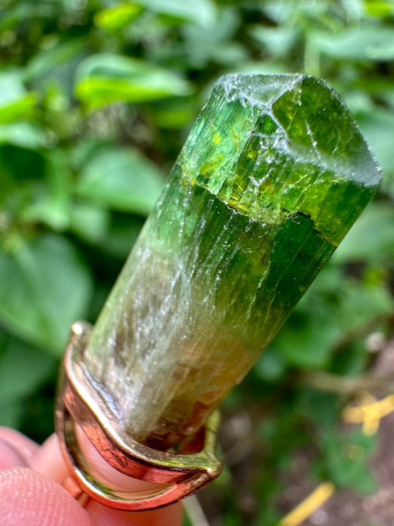 Tri Color Aricanga Tourmaline Capped Pendant