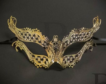 Blue Centre Feather Mask Venetian New Years Eve Masquerade Ball Face Party Mask