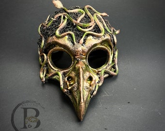 Medusa Skull Bird Mask, Masquerade Mask, Halloween Mask, Snake Mask, Medusa Costume, Medusa Crown, Gorgon Mask, Bird Prop, Medusa Cosplay