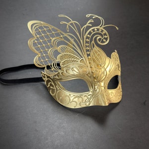 Gold Masquerade Mask, Butterfly Mask, Masquerade Ball Mask, Gold Mardi Gras Mask, Luxury Masquerade Mask Gold