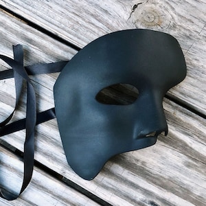 Black Phantom Masquerade Mask, Mask For Men, Phantom Mask, Carnival Mask, Party Mask, New Year's Eve Party Mask, Halloween Mask, Opera Mask
