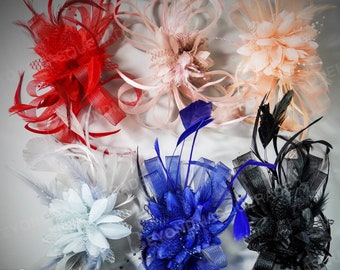 Add Luxurious Feathers Flowers Headdress Fascinator Veil to Any Masquerade Masks