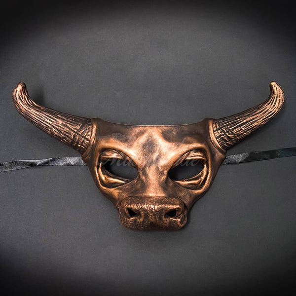 Cow Bull Halloween Haunted House Deco Masquerade Mask Copper