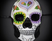 Day of the Dead Mask, Dia de los Muertos Mask, Masquerade Mask for Festivals, Halloween, Weddings and Costumes