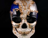 Mens Day of the Dead Mask, Dia de los Muertos Mask, Mans Skull Masquerade Mask for Halloween Costumes