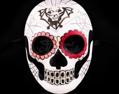 Day of the Dead Mask - Sugar Skull Skeleton Spider Web Themed Masquerade Halloween Mask, Dia de los Muertos Mask, Masquerade Mask