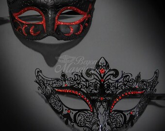 Red and Black Mens Masquerade MaskMasquerade Mask MensMasquerade MaskMasquerade Ball MaskMaskHalloween MaskMardi Gras Mask
