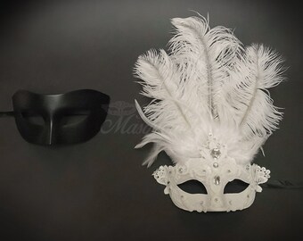 feather mask etsy