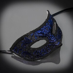 Mens Masquerade Mask, Roman God Mask, Black Masquerade Mask, Royal Blue ...