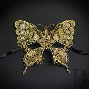 Gold Masquerade Mask, Butterfly Mask, Butterfly masquerade mask, Luxury masquerade mask, mask for women