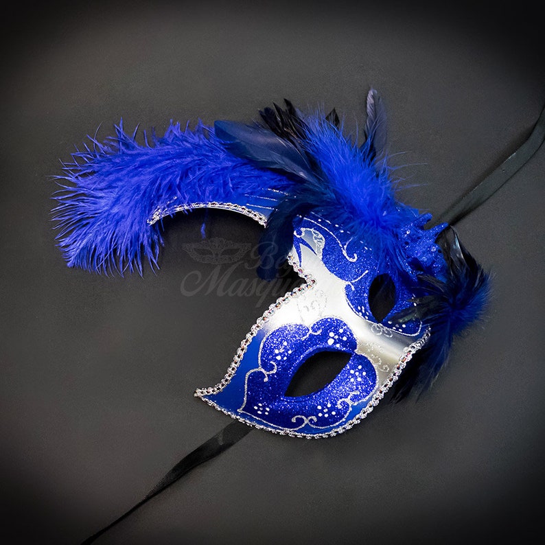 Masquerade Mask Feather Masquerade Mask Feather Masks Mardi Etsy