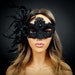 Lace Mask, Black Lace Masquerade Mask, Mask with Exquisite Black Rhinestones, Lace Masquerade Mask [Black on Black] 