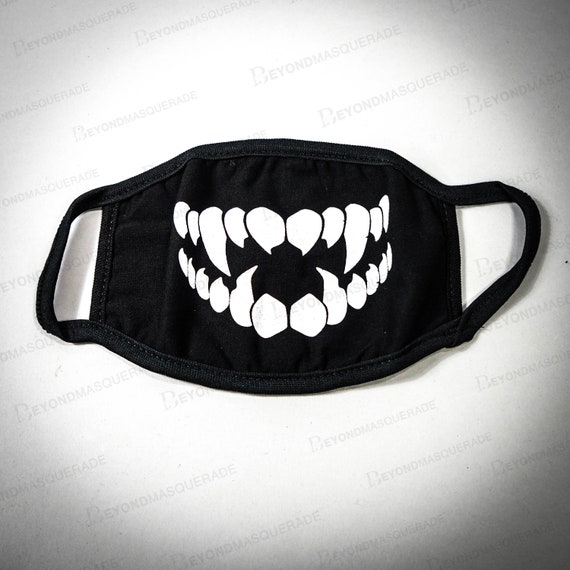 Teeth Face Mask Teeth Fangs Design Mask Fashion Dust Mask Etsy