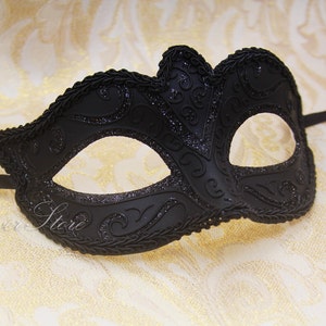 Classic Black Masquerade Mask, Black Mask, Masquerade Ball Mask, Mardi Gras Mask, Mask Black image 4
