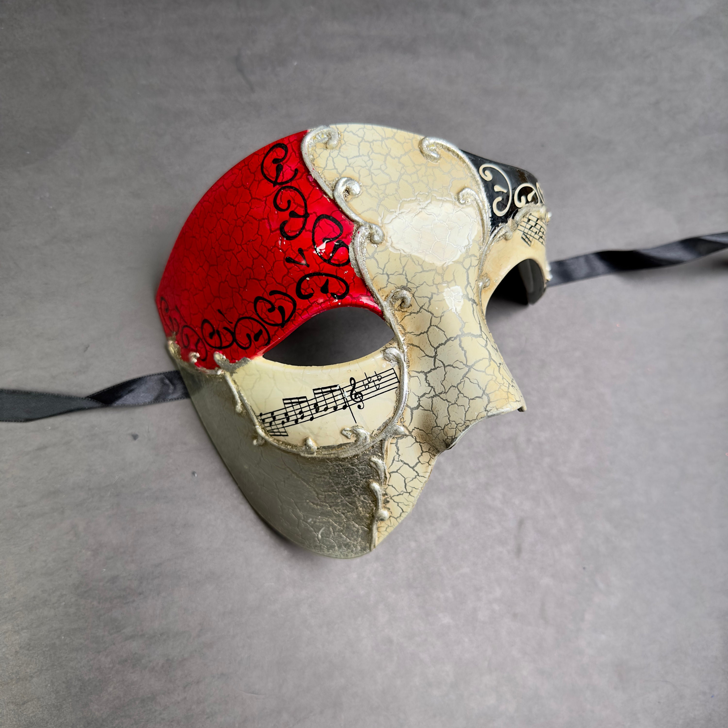 Phantom Venetian Full Face Red Musical Masquerade Mask