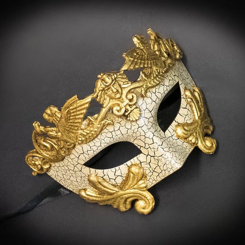 Men's Masquerade Mask Mardi Gras Mask Gold Mask Etsy