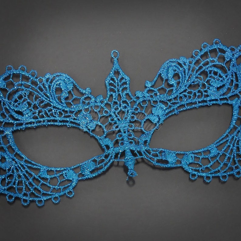 Teal Masquerade Mask Brocade Lace Mask Mardi Gras Mask Etsy