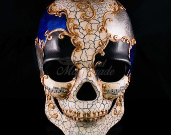 Mens Day of the Dead Mask, Dia de los Muertos Mask, Mans Skull Masquerade Mask for Halloween & Costumes