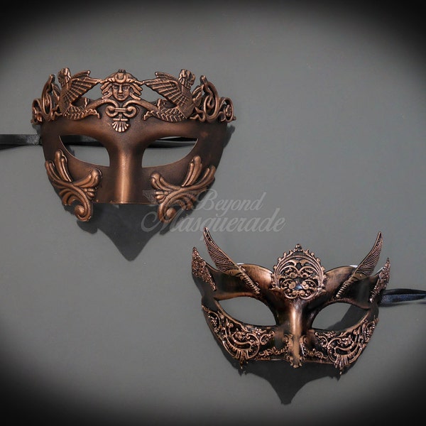 4everStore Couples Masquerade Mask, Gold Rose Masquerade Mask, Masuqerade Ball Mask Steampunk, Mens Masquerade Mask, Masquerade Masks Women