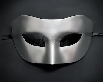 Herren Maskerade Maske, Silber Maskerade Masken, Silber Phantom Maske, Phantom der Oper Maske, Maskerade Maske Männer, Silber Maske