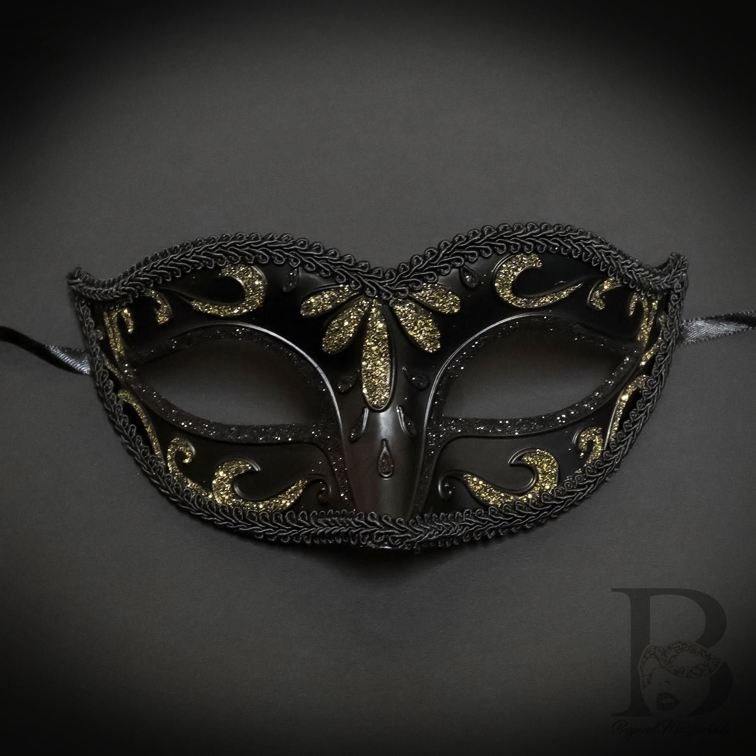 Black and Soft Gold Masquerade Mask Mardi Gras Mask | Etsy