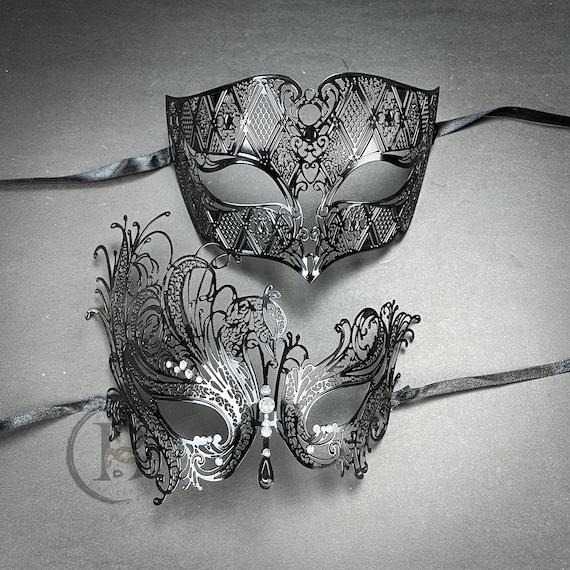 Masquerade Mask for Women, Masquerade Mask, Mask, Masquerade Ball Mask,  Silver and Black, Medieval Fantasy 