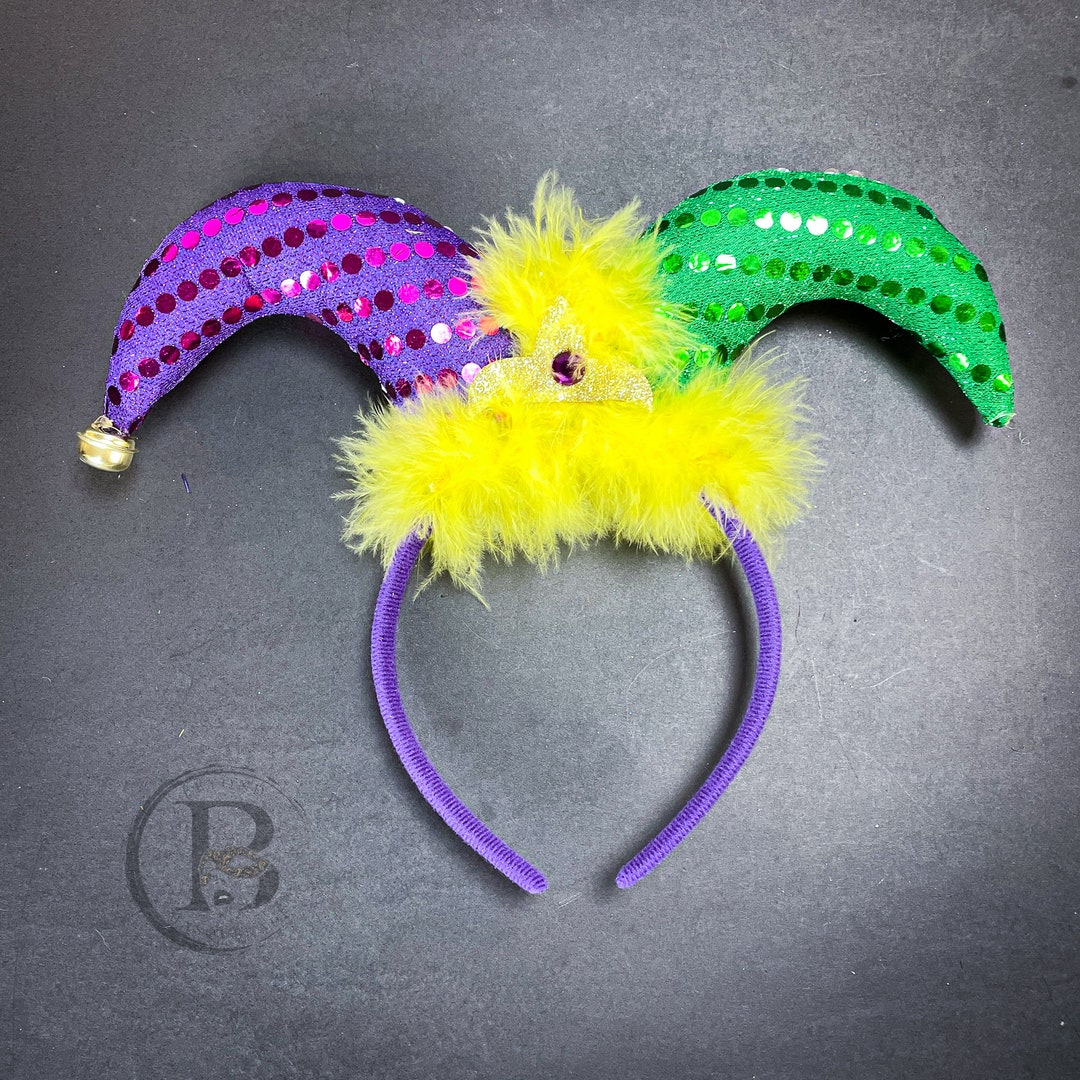 Mardi Gras Jester Hat Headband Headpiece Parade Hat Headwear Carnival