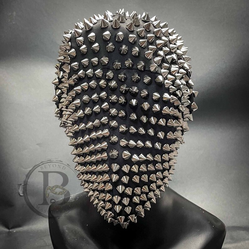Spike Mask Halloween Studded Full Face Mask Cover Masquerade Etsy UK