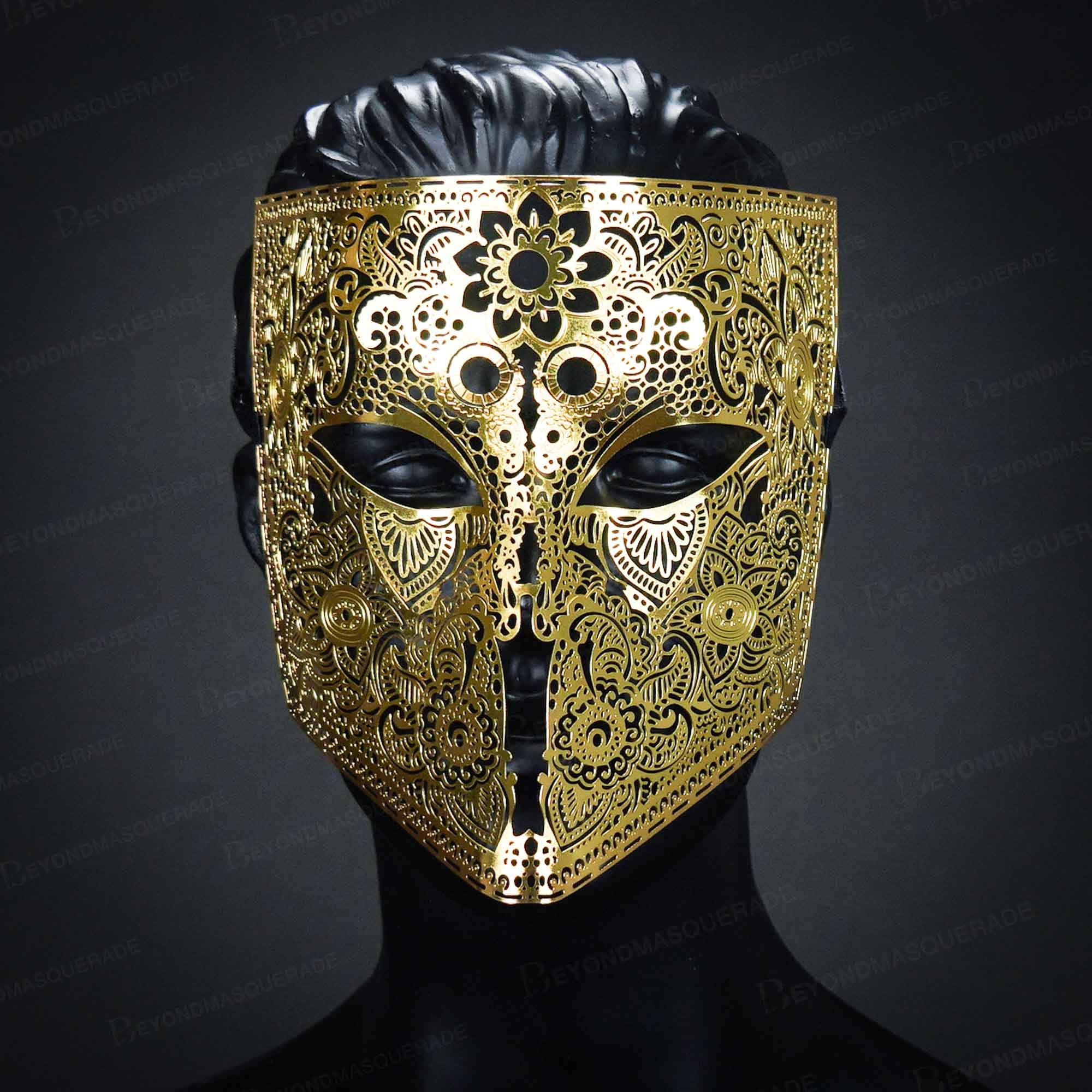 Men's Masquerade Face Mask Gold Mask Gold Masquerade Etsy