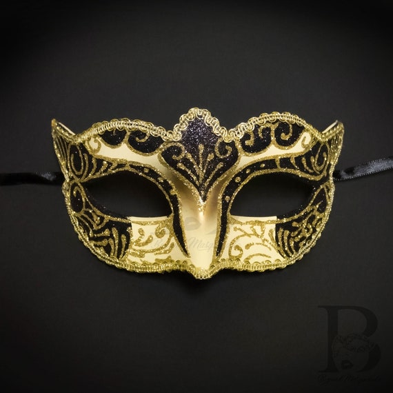 Gold Black Masquerade Mask Bridal Masquerade Mask With | Etsy