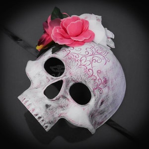 Day of the Dead Mask Sugar Skull Skeleton Masquerade Halloween Mask, Dia de los Muertos Mask, Masquerade Mask image 4