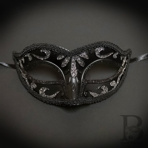 Shades of Black and Gray Masquerade Mask Black Masquerade | Etsy