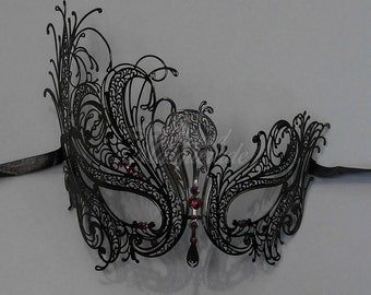 Strass violets, masque de mascarade noir, masque de bal masqué, masque de mascarade, masques de bal masqué, masque vénitien, 4everstore