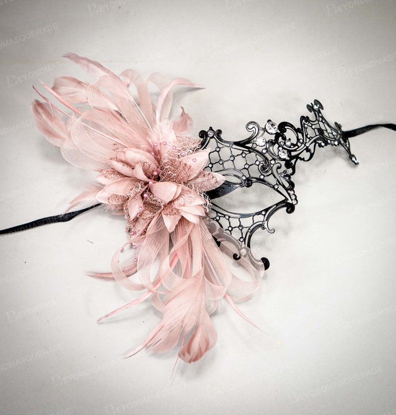 Rose Gold Masquerade Mask Dusty Pink Floral Masquerade Mask | Etsy