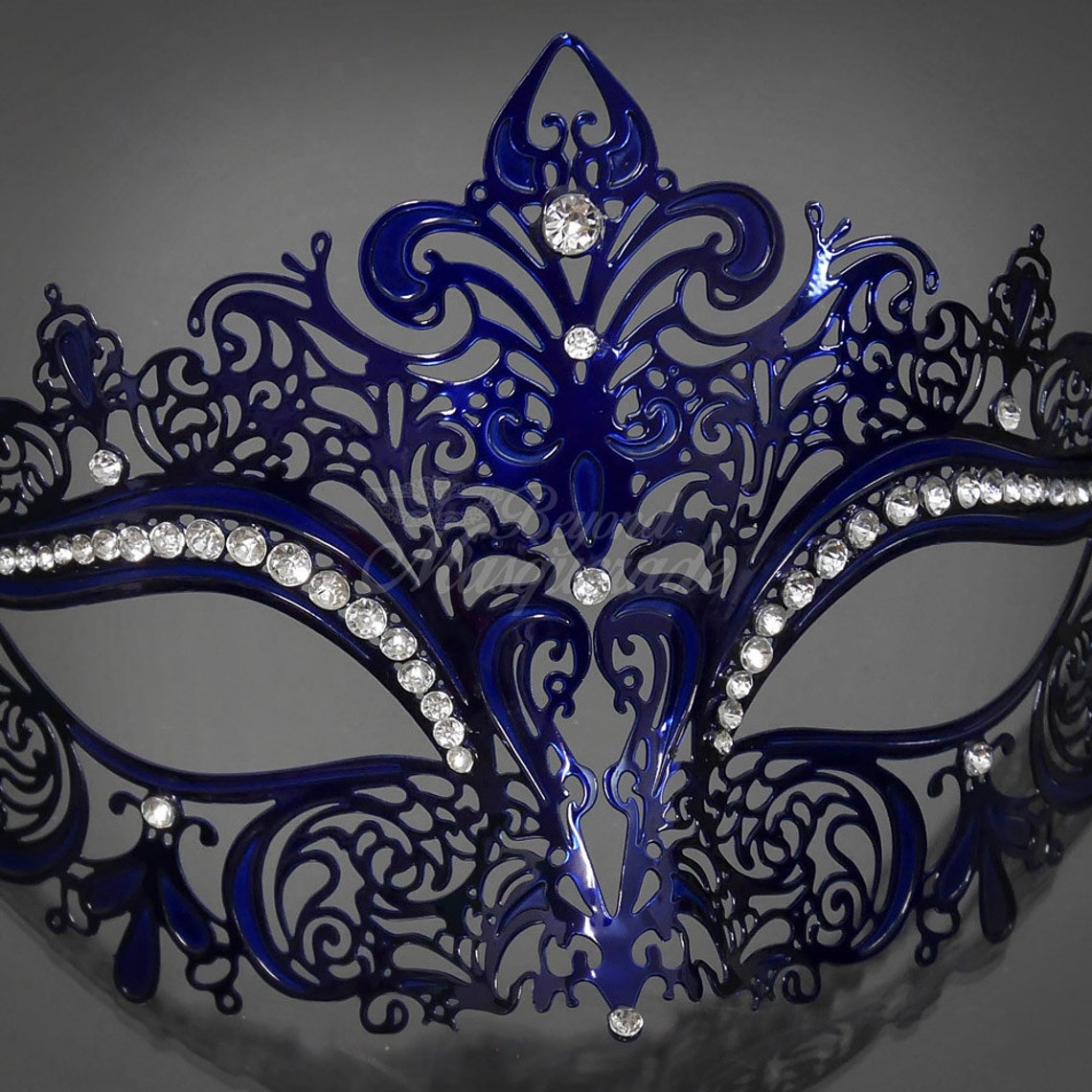Navy Blue Laser Cut Mardi Gras Masquerade Mask With Etsy