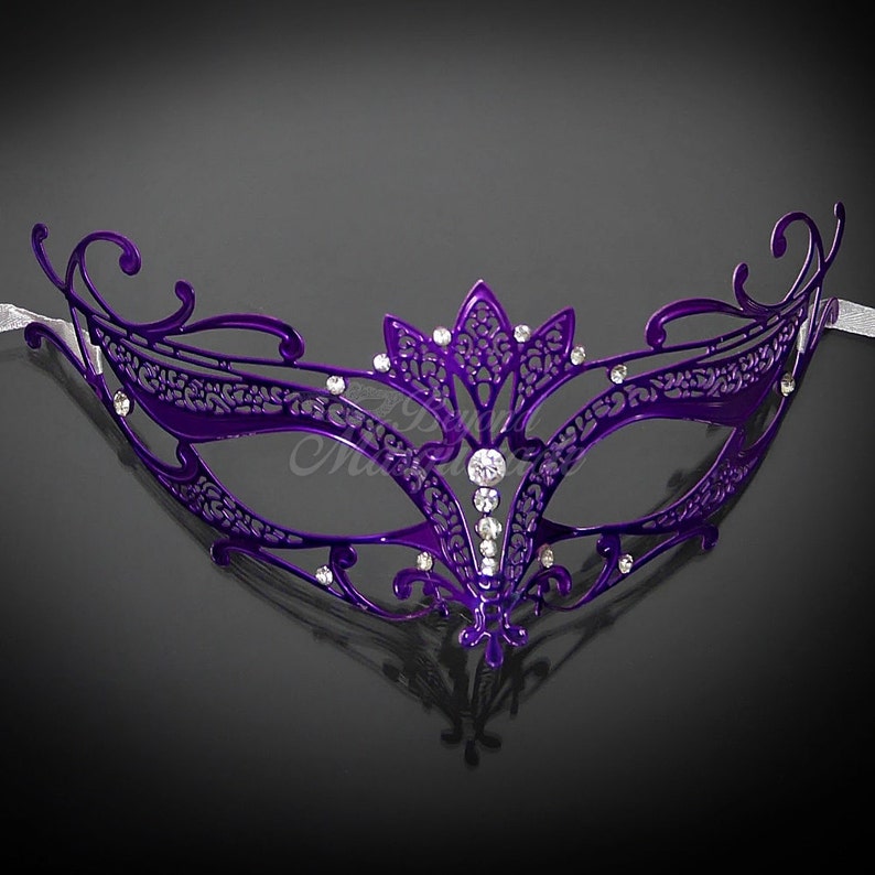 His & Hers Masquerade Mask Purple
