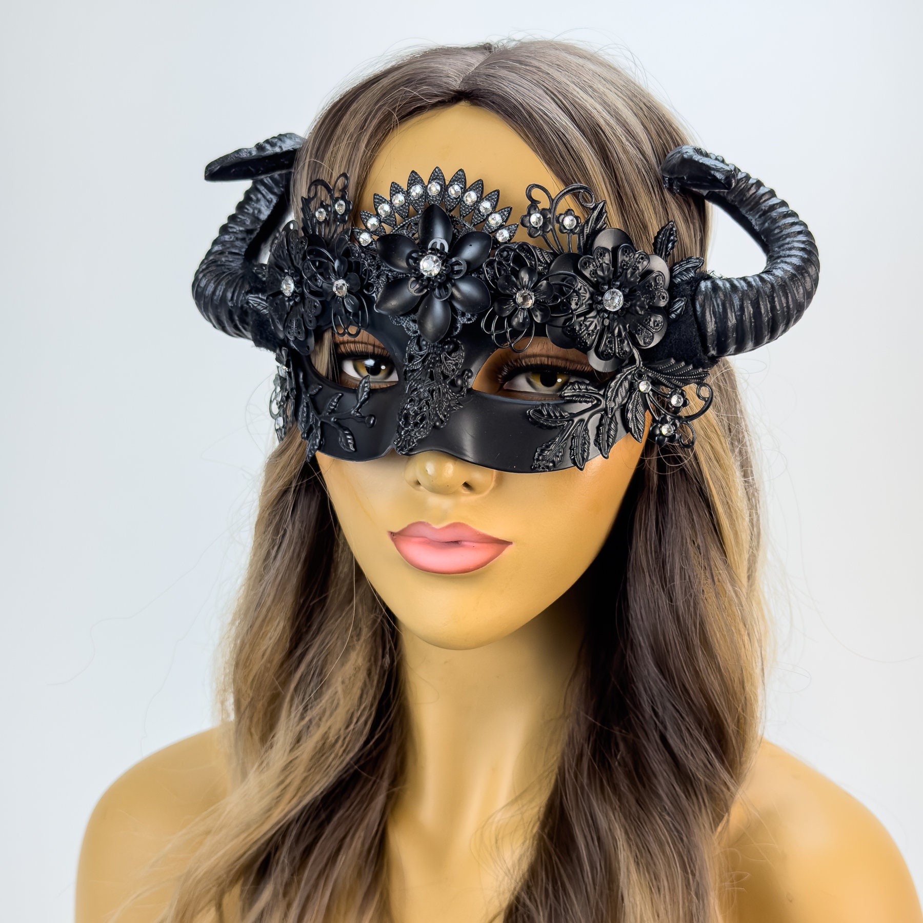 Máscaras de disfraces Máscara de Halloween para mujer Máscara de disfraz de  dríada Máscara de ninfa para mujer Máscaras de cuerno Máscaras de fiesta