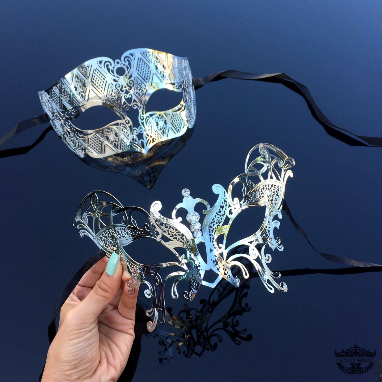 Couples Masquerade Mask His & Hers Masquerade Mask by 4everstore